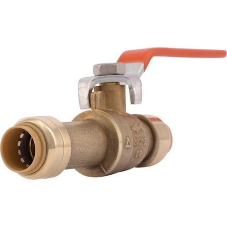 Sharkbite 0.5 in. Brass Push Fit Slip Ball Valve Full Port Fitting 4589420